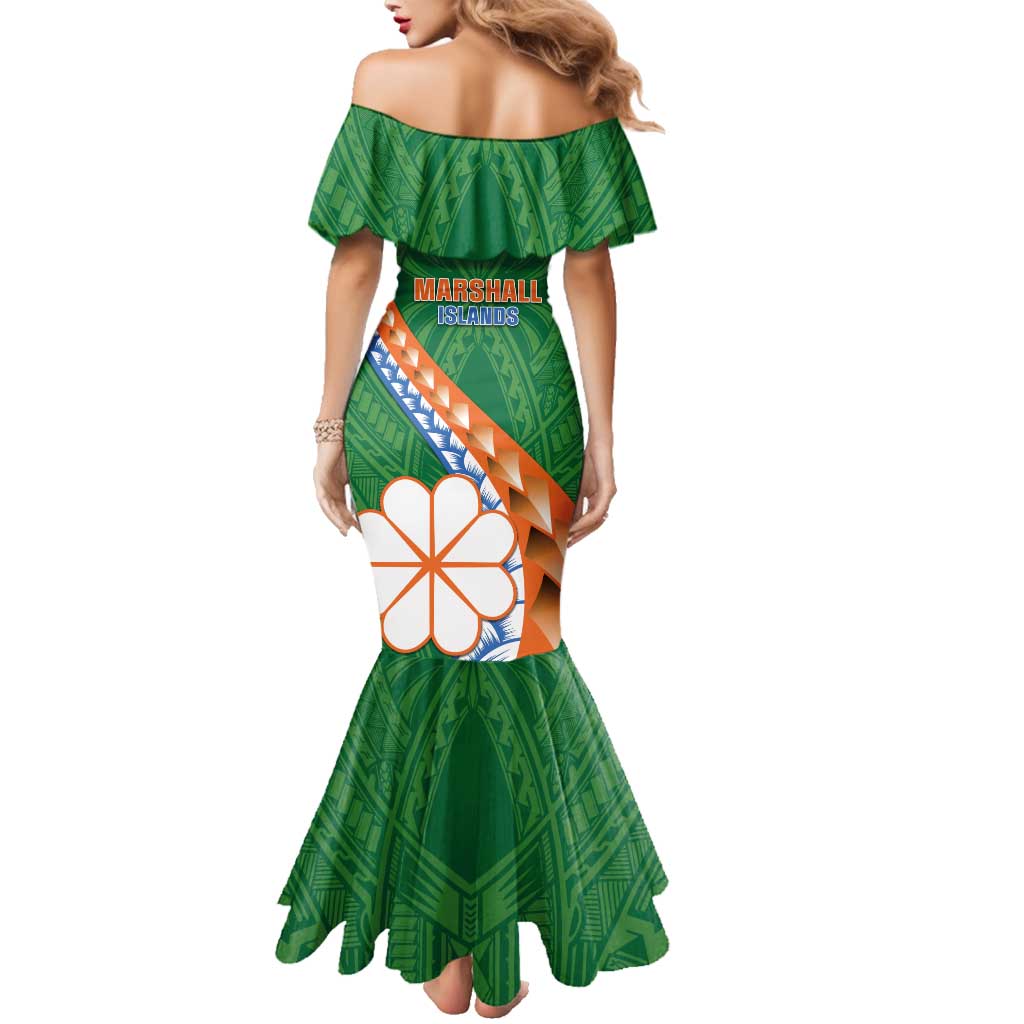 Personalised Marshall Islands Kwajalein Atoll Family Matching Mermaid Dress and Hawaiian Shirt Polynesian Tribal Tattoo LT05 - Polynesian Pride