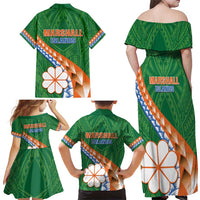 Personalised Marshall Islands Kwajalein Atoll Family Matching Off Shoulder Maxi Dress and Hawaiian Shirt Polynesian Tribal Tattoo LT05 - Polynesian Pride