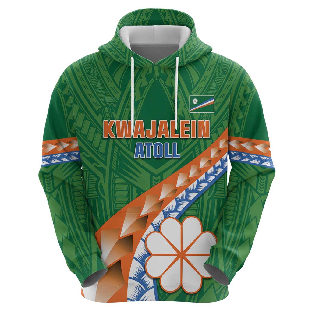 Personalised Marshall Islands Kwajalein Atoll Hoodie Polynesian Tribal Tattoo