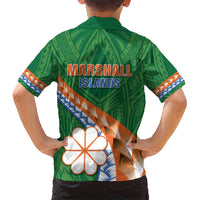 Personalised Marshall Islands Kwajalein Atoll Kid Hawaiian Shirt Polynesian Tribal Tattoo LT05 - Polynesian Pride
