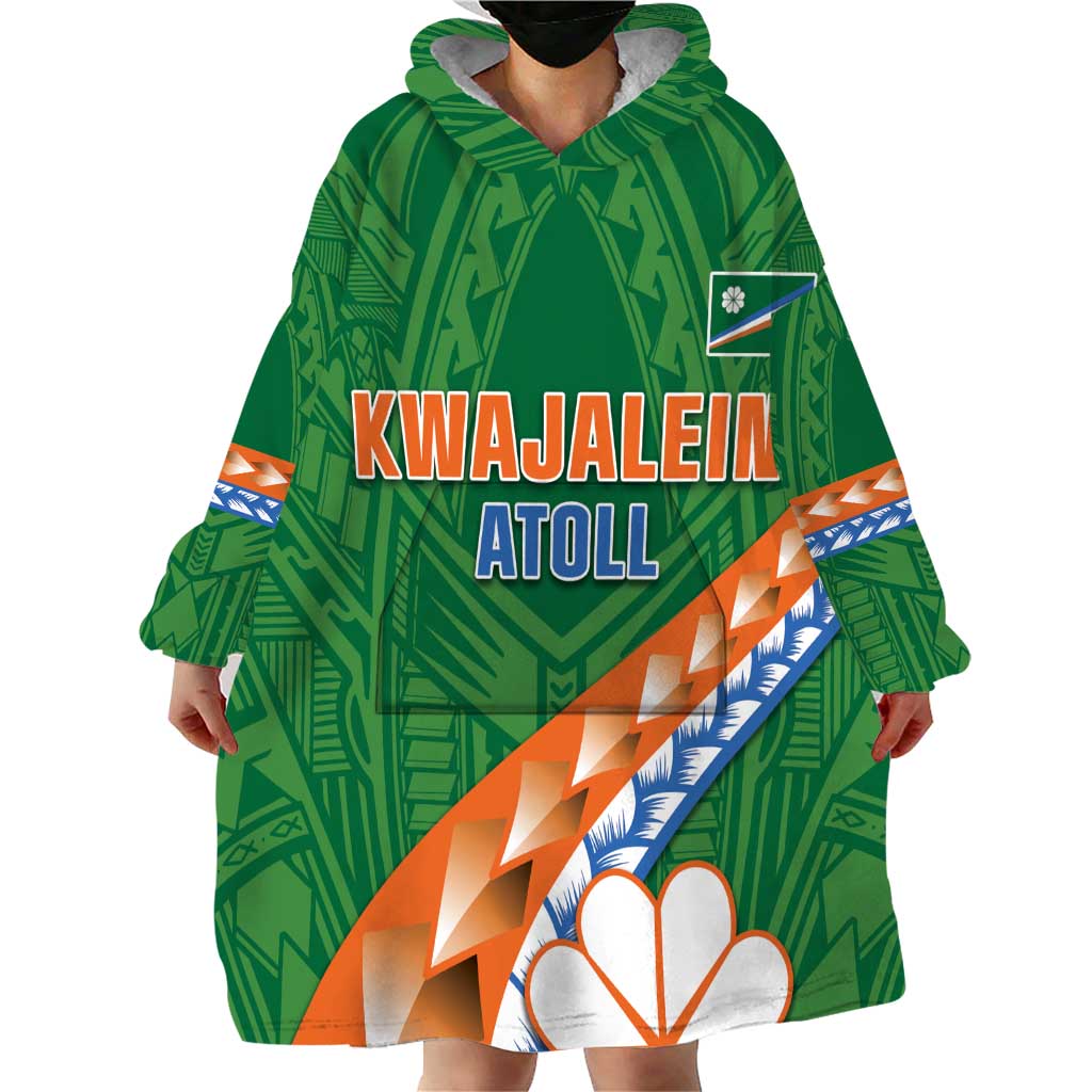 Personalised Marshall Islands Kwajalein Atoll Wearable Blanket Hoodie Polynesian Tribal Tattoo LT05 - Polynesian Pride