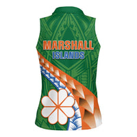 Personalised Marshall Islands Kwajalein Atoll Women Sleeveless Polo Shirt Polynesian Tribal Tattoo LT05 - Polynesian Pride