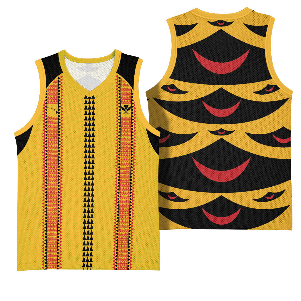 Hawaii Ahu Ula Inspired Basketball Jersey Yellow Version LT05 - Polynesian Pride