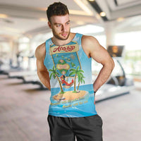 Aloha Hawaii Men Tank Top Funny Macaw Parrot Tropical Vibe