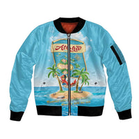 Aloha Hawaii Sleeve Zip Bomber Jacket Funny Macaw Parrot Tropical Vibe LT05 Unisex Blue - Polynesian Pride