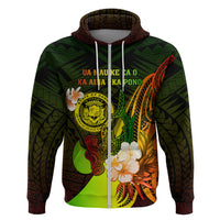 Personalised Hawaii State Motto Zip Hoodie Hawaiian Tribal Reggae Hammerhead Shark LT05 Reggae - Polynesian Pride