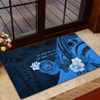 Hawaii State Motto Rubber Doormat Hawaiian Tribal Blue Hammerhead Shark LT05 - Polynesian Pride