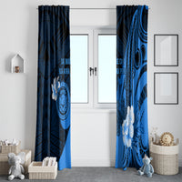 Hawaii State Motto Window Curtain Hawaiian Tribal Blue Hammerhead Shark LT05 - Polynesian Pride