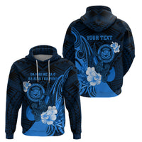 Personalised Hawaii State Motto Zip Hoodie Hawaiian Tribal Blue Hammerhead Shark LT05 - Polynesian Pride