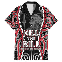 Aotearoa Waitangi Day Family Matching Short Sleeve Bodycon Dress and Hawaiian Shirt Maori Warrior Tribal Tattoo LT05 Dad's Shirt - Short Sleeve Black - Polynesian Pride