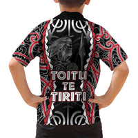 Aotearoa Waitangi Day Family Matching Tank Maxi Dress and Hawaiian Shirt Maori Warrior Tribal Tattoo LT05 - Polynesian Pride
