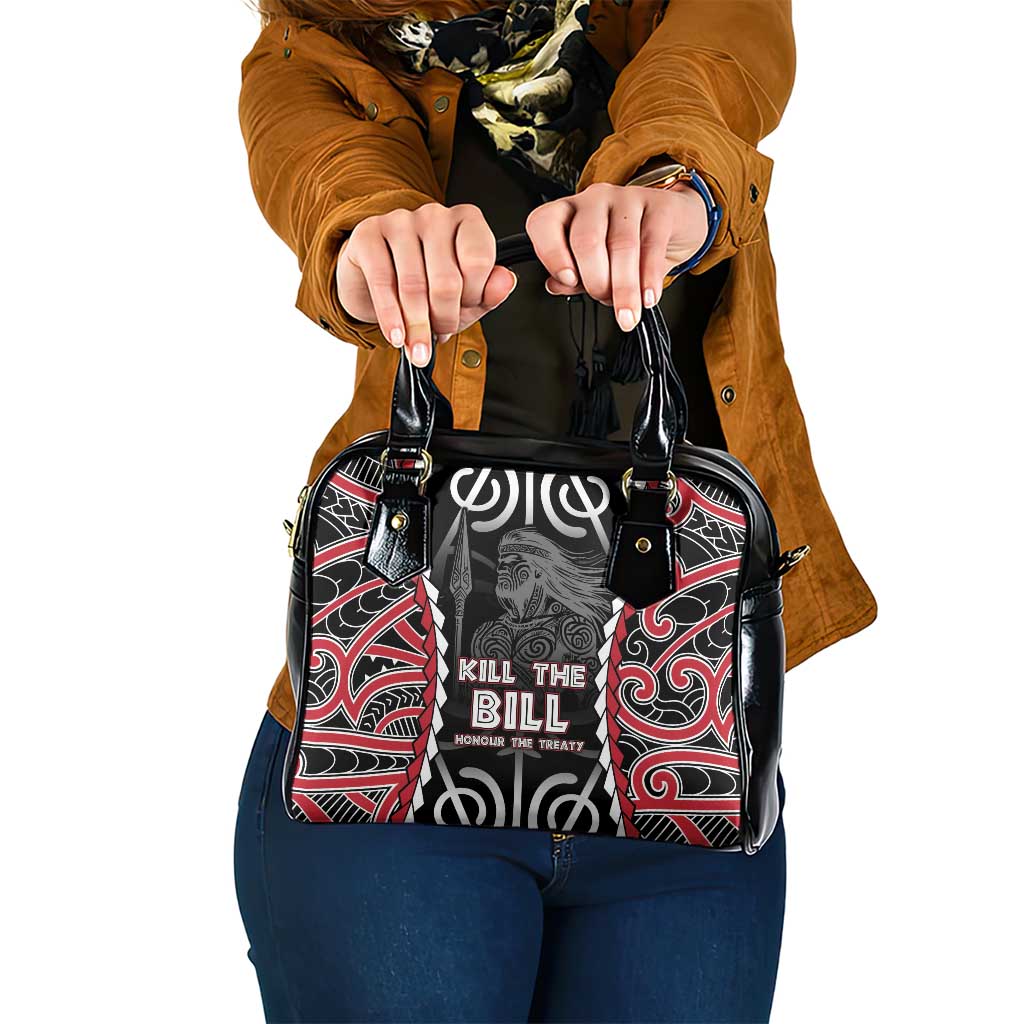 Aotearoa Waitangi Day Shoulder Handbag Maori Warrior Tribal Tattoo LT05 One Size Black - Polynesian Pride