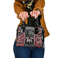 Aotearoa Waitangi Day Shoulder Handbag Maori Warrior Tribal Tattoo LT05 One Size Black - Polynesian Pride