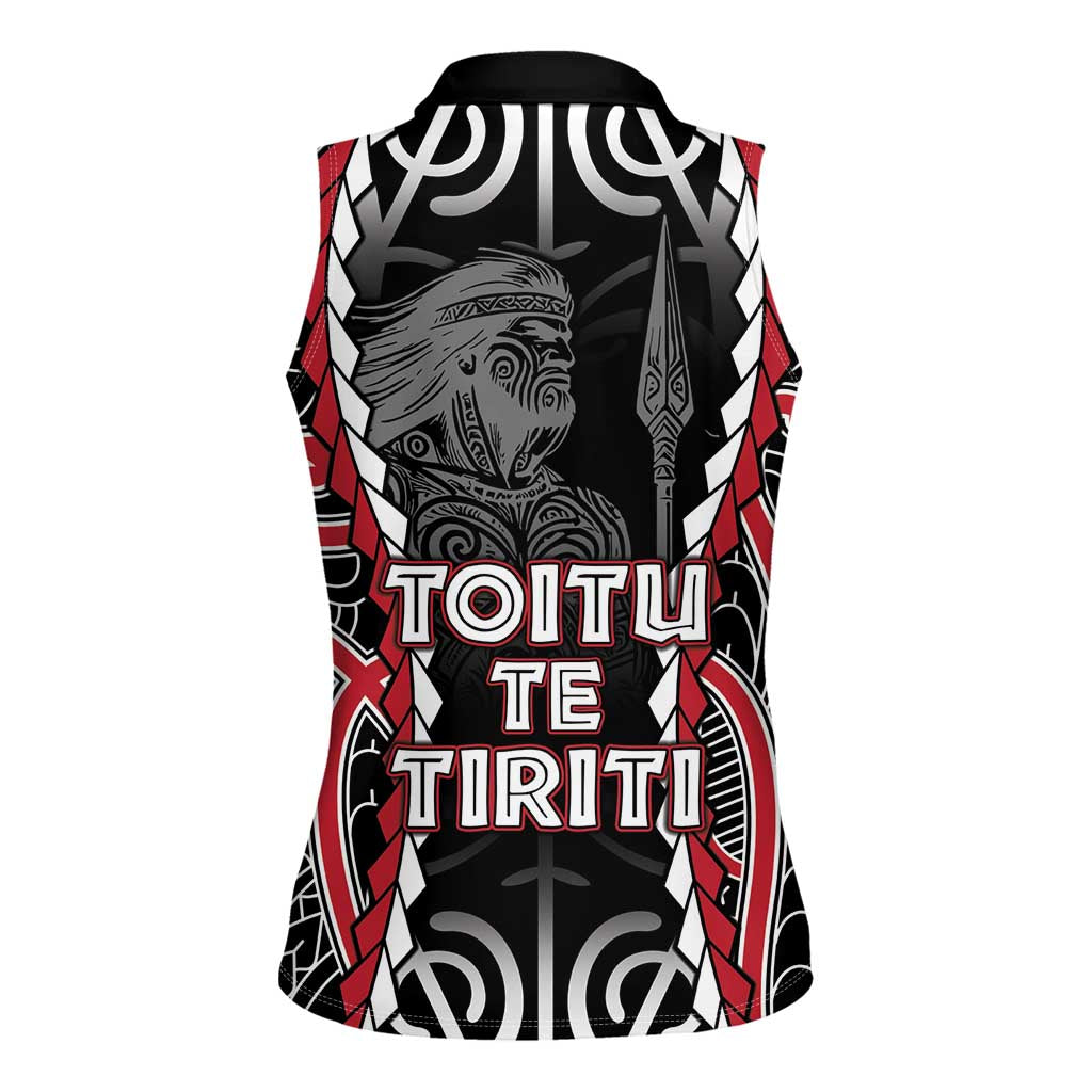 Aotearoa Waitangi Day Women Sleeveless Polo Shirt Maori Warrior Tribal Tattoo LT05 - Polynesian Pride