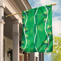 Hawaii Maile Lei Garden Flag With Green Monstera Pattern LT05 House Flag Green - Polynesian Pride