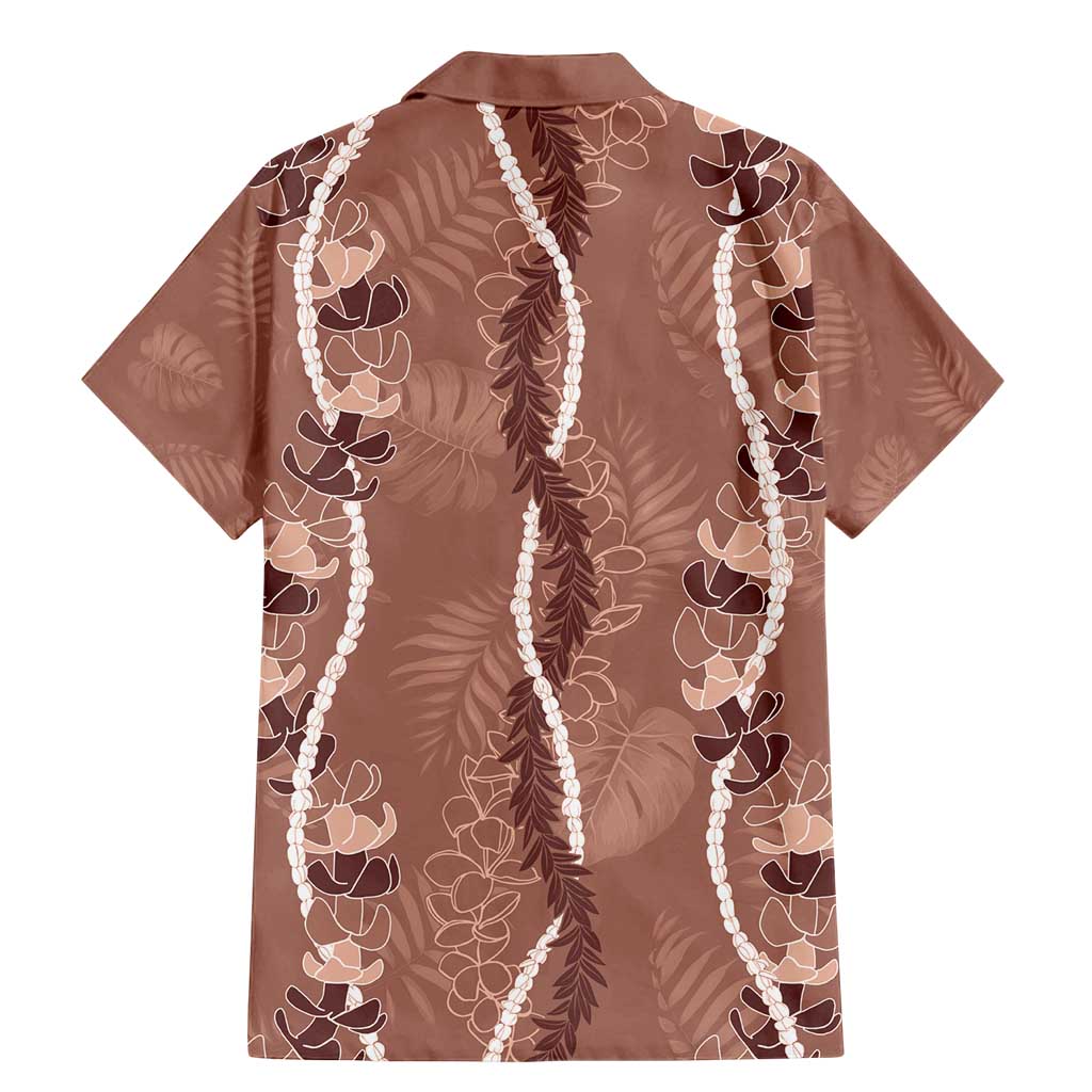 Hawaii Maile Lei Family Matching Mermaid Dress and Hawaiian Shirt With Brown Monstera Pattern LT05 - Polynesian Pride