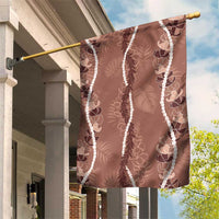Hawaii Maile Lei Garden Flag With Brown Monstera Pattern LT05 House Flag Brown - Polynesian Pride