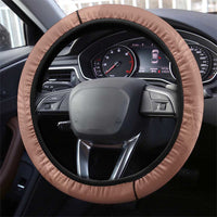 Hawaii Maile Lei Steering Wheel Cover With Brown Monstera Pattern