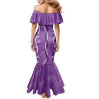 Hawaii Maile Lei Family Matching Mermaid Dress and Hawaiian Shirt With Violet Monstera Pattern LT05 - Polynesian Pride
