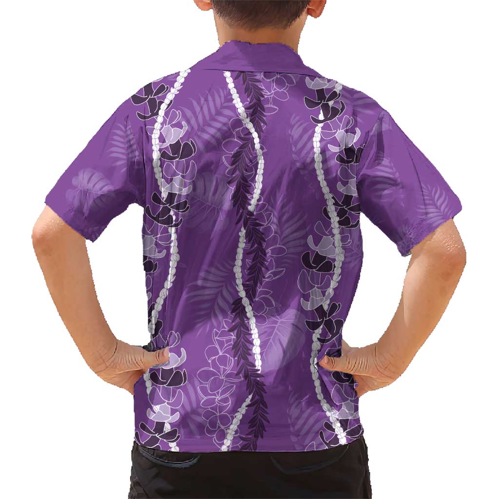 Hawaii Maile Lei Family Matching Short Sleeve Bodycon Dress and Hawaiian Shirt With Violet Monstera Pattern