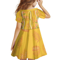 Hawaii Maile Lei Family Matching Puletasi and Hawaiian Shirt With Yellow Monstera Pattern