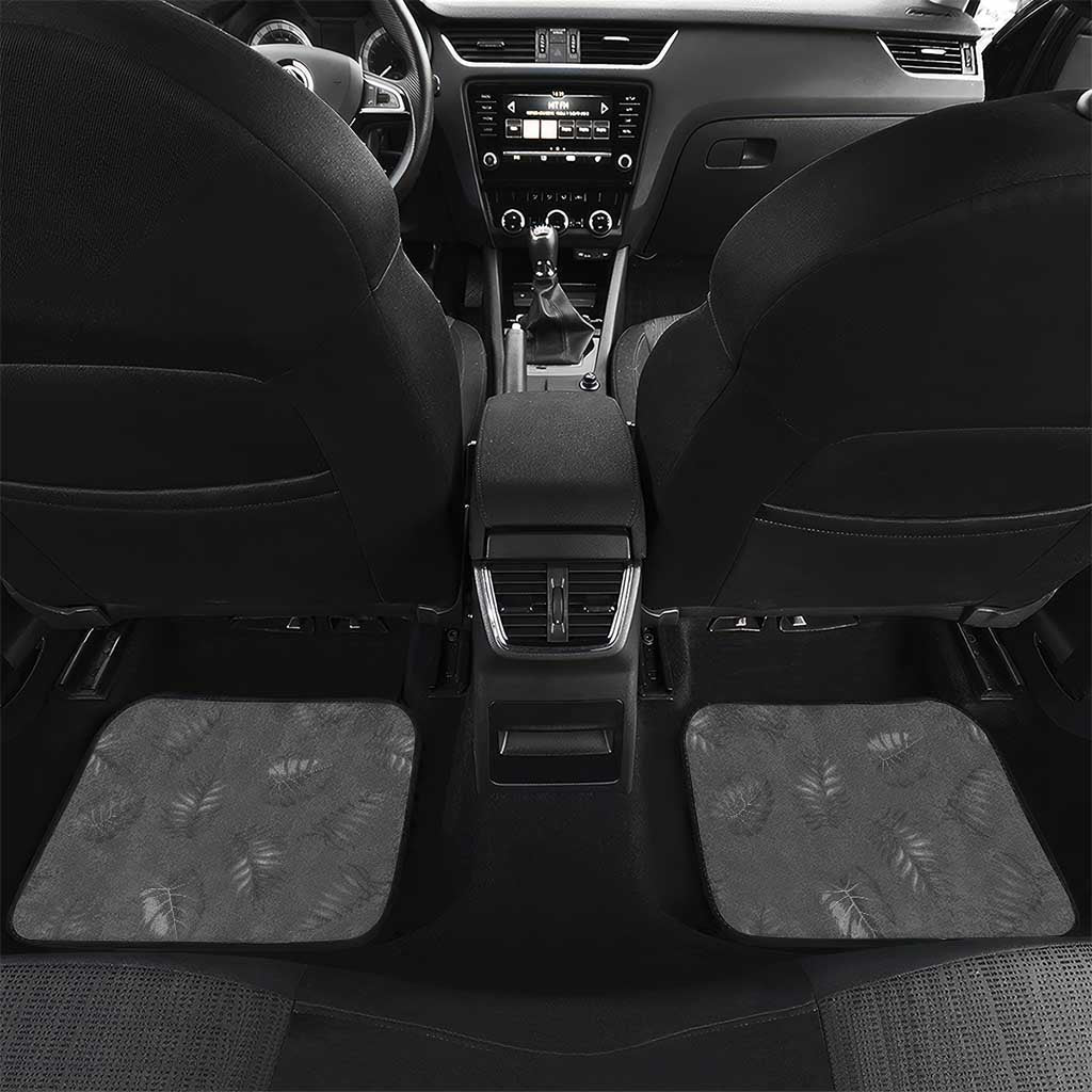 Hawaii Maile Lei Car Mats With Gray Monstera Pattern
