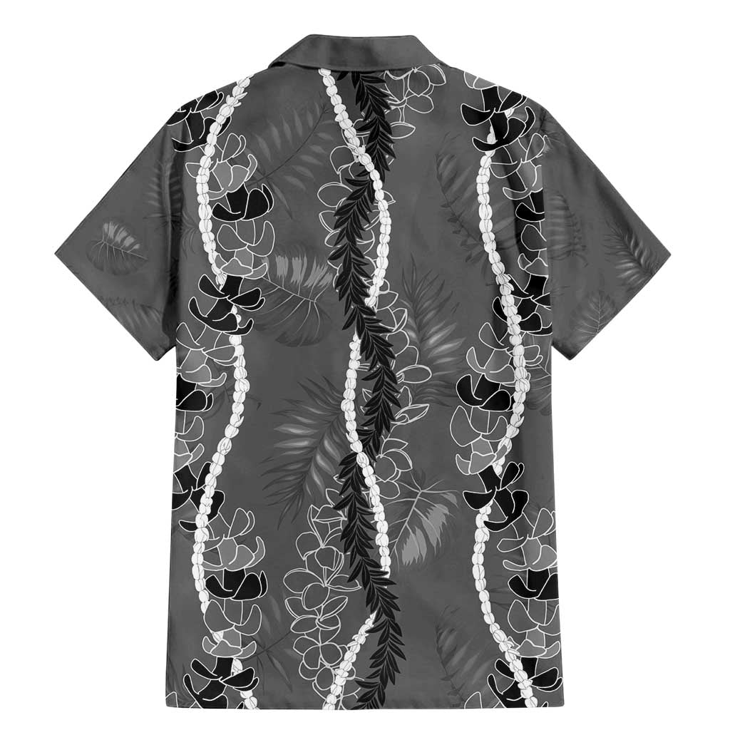 Hawaii Maile Lei Family Matching Mermaid Dress and Hawaiian Shirt With Gray Monstera Pattern LT05 - Polynesian Pride