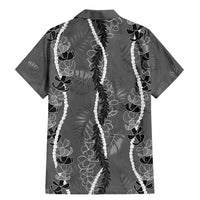 Hawaii Maile Lei Family Matching Mermaid Dress and Hawaiian Shirt With Gray Monstera Pattern LT05 - Polynesian Pride