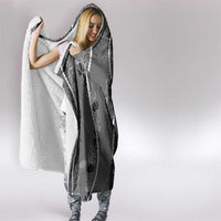 Hawaii Maile Lei Hooded Blanket With Gray Monstera Pattern LT05 - Polynesian Pride