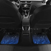 Polynesia Hammerhead Shark Car Mats Blue Tribal Pattern With Plumeria - Polynesian Pride