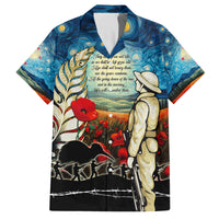 Kei Wareware Tatou New Zealand ANZAC Day Family Matching Puletasi and Hawaiian Shirt Starry Night Inspo Style LT05 Dad's Shirt - Short Sleeve Blue - Polynesian Pride