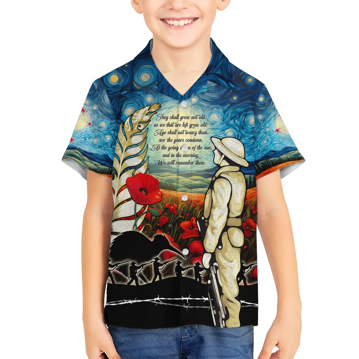 Kei Wareware Tatou New Zealand ANZAC Day Hawaiian Shirt Starry Night Inspo Style LT05 - Polynesian Pride
