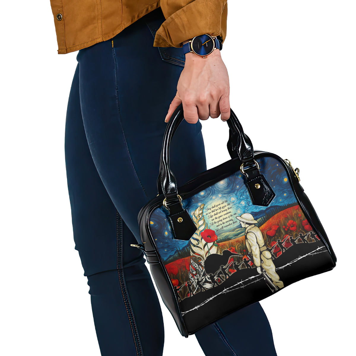 Kei Wareware Tatou New Zealand ANZAC Day Shoulder Handbag Starry Night Inspo Style