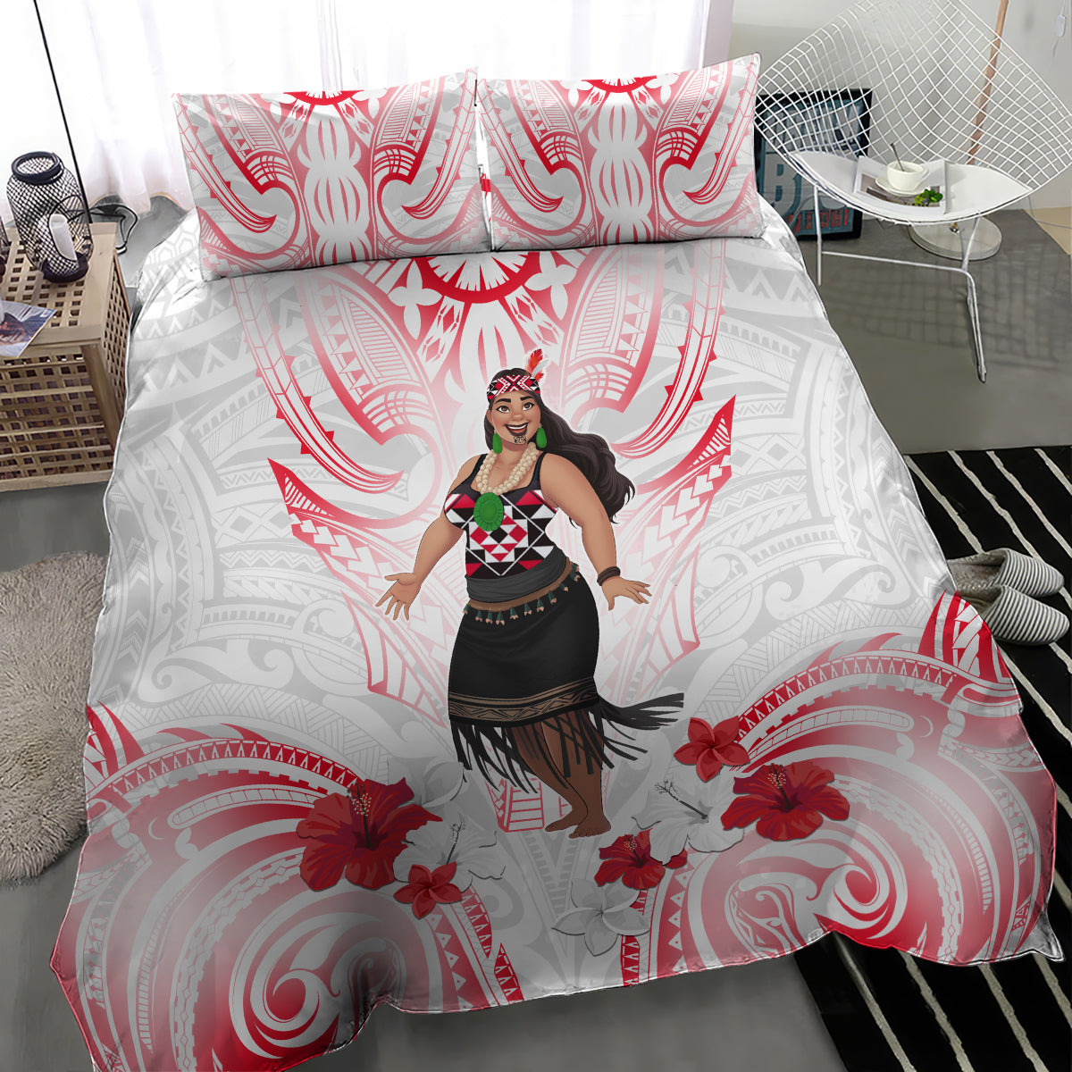 New Zealand Women's Day Bedding Set Maori Wahine Polynesian Pattern