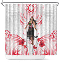 New Zealand Women's Day Shower Curtain Maori Wahine Polynesian Pattern