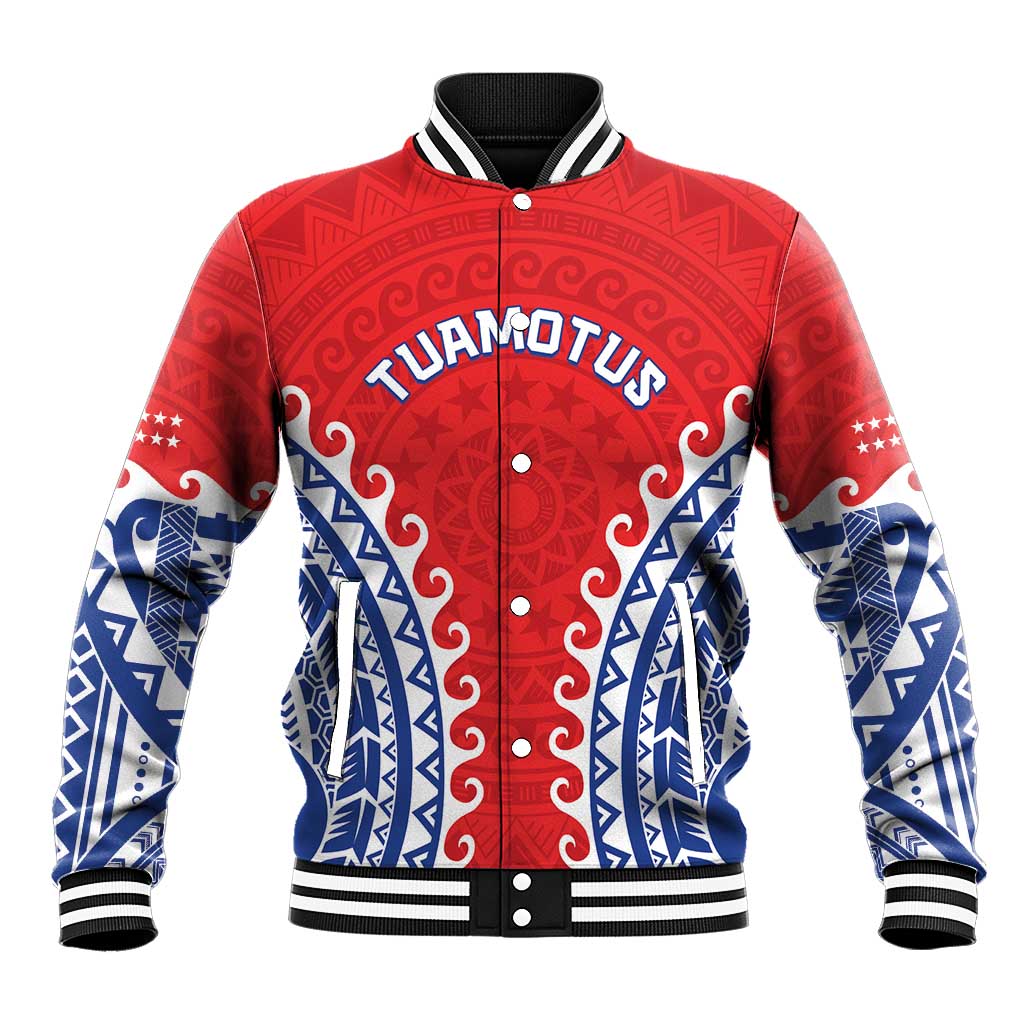 Custom Tuamotu Archipelago Baseball Jacket Polynesian Tribal Tattoo