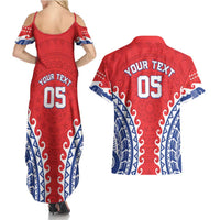 Custom Tuamotu Archipelago Couples Matching Summer Maxi Dress and Hawaiian Shirt Polynesian Tribal Tattoo LT05 - Polynesian Pride