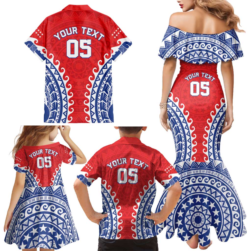 Custom Tuamotu Archipelago Family Matching Mermaid Dress and Hawaiian Shirt Polynesian Tribal Tattoo LT05 - Polynesian Pride