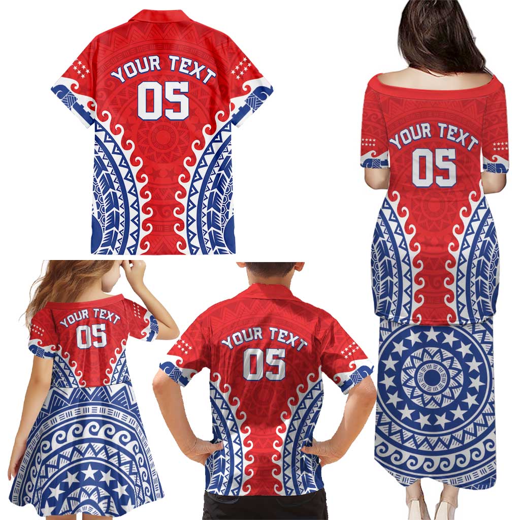 Custom Tuamotu Archipelago Family Matching Puletasi and Hawaiian Shirt Polynesian Tribal Tattoo LT05 - Polynesian Pride