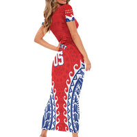 Custom Tuamotu Archipelago Family Matching Short Sleeve Bodycon Dress and Hawaiian Shirt Polynesian Tribal Tattoo LT05 - Polynesian Pride