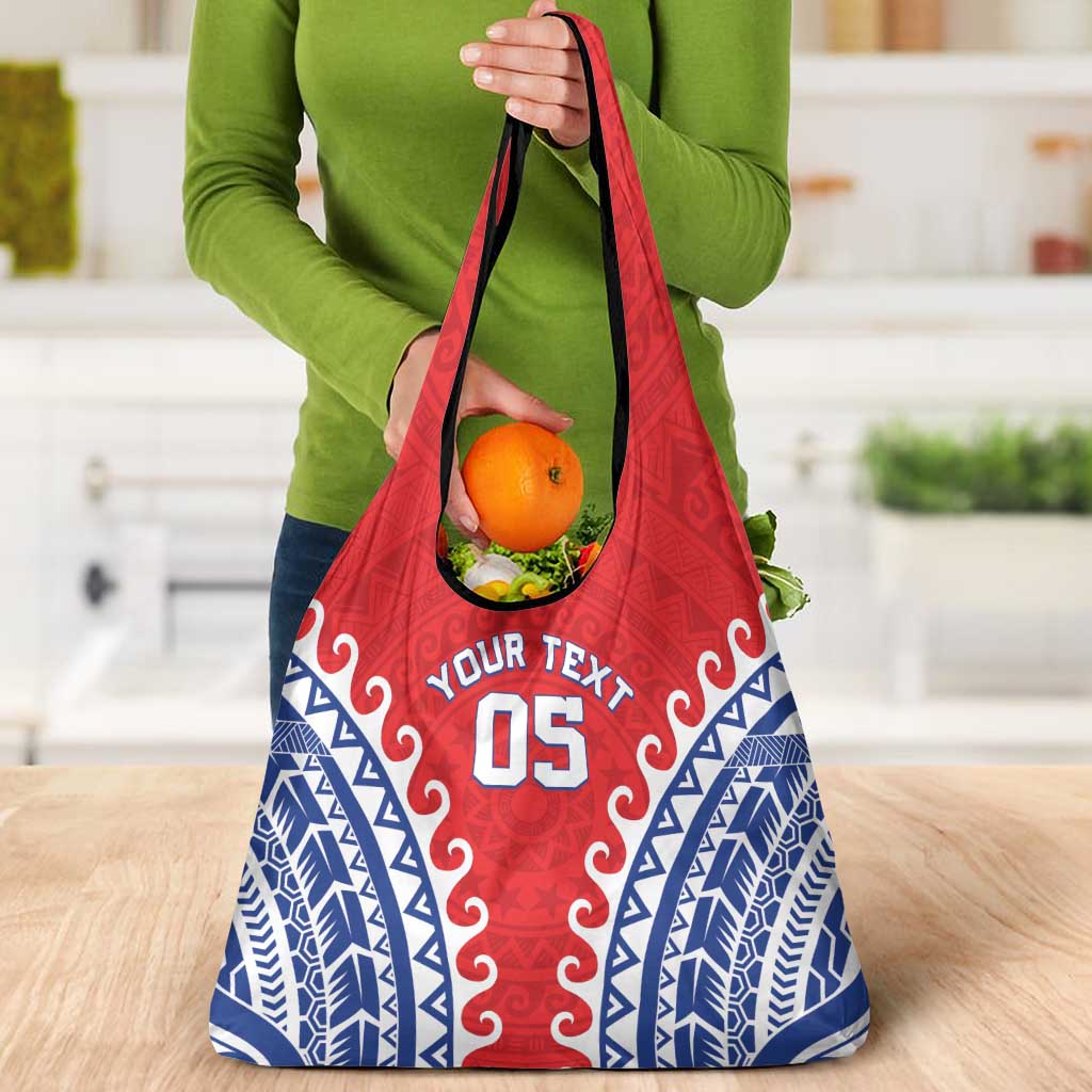 Custom Tuamotu Archipelago Grocery Bag Polynesian Tribal Tattoo