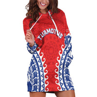 Custom Tuamotu Archipelago Hoodie Dress Polynesian Tribal Tattoo LT05 Red - Polynesian Pride