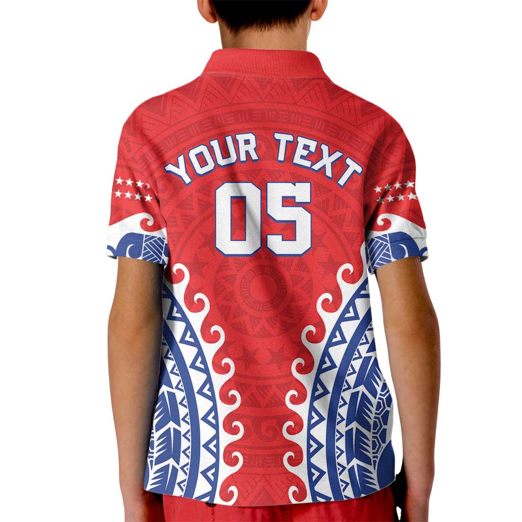 Custom Tuamotu Archipelago Kid Polo Shirt Polynesian Tribal Tattoo