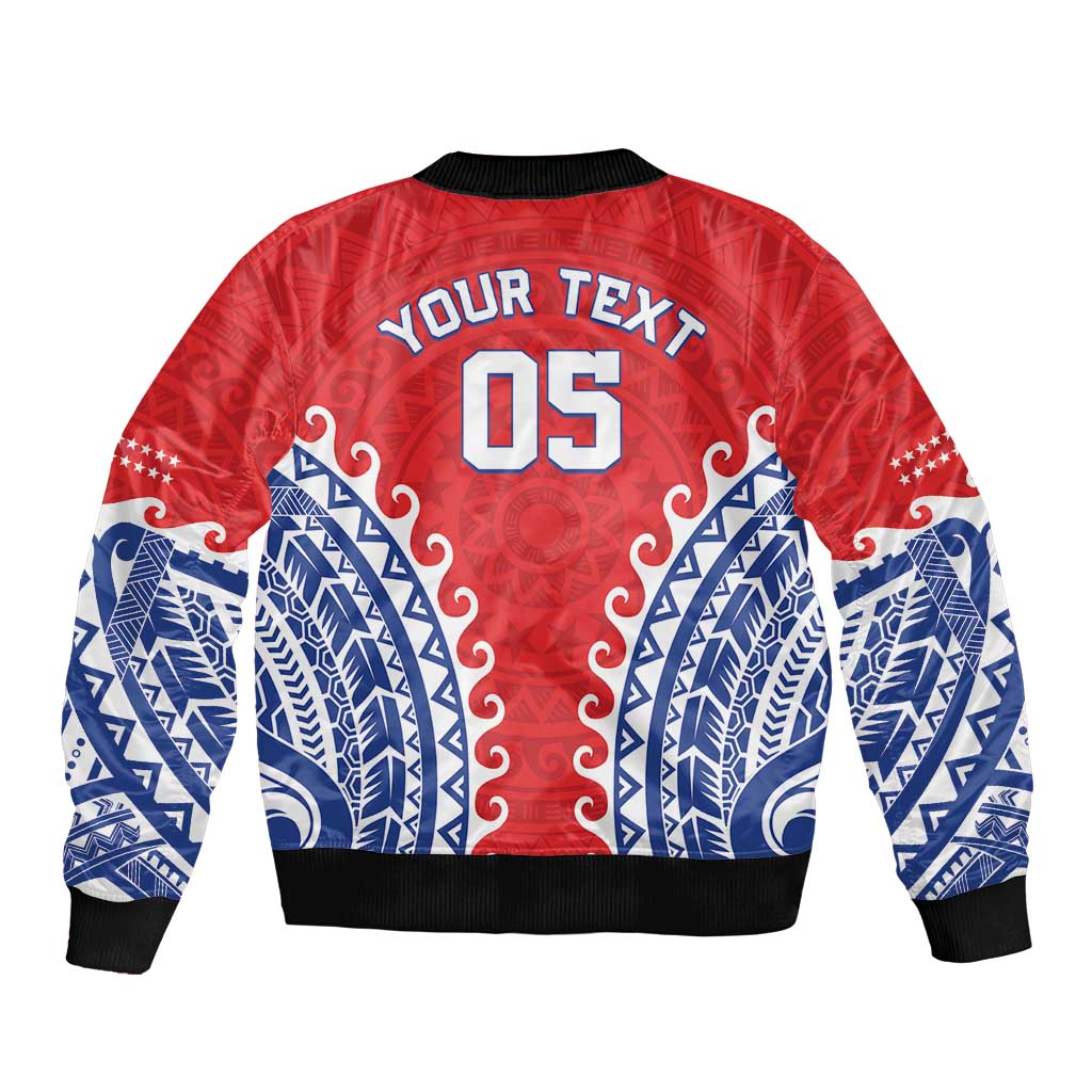 Custom Tuamotu Archipelago Sleeve Zip Bomber Jacket Polynesian Tribal Tattoo LT05 - Polynesian Pride