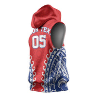 Custom Tuamotu Archipelago Sleeveless Hoodie Polynesian Tribal Tattoo