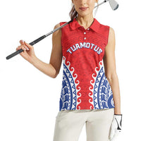 Custom Tuamotu Archipelago Women Sleeveless Polo Shirt Polynesian Tribal Tattoo