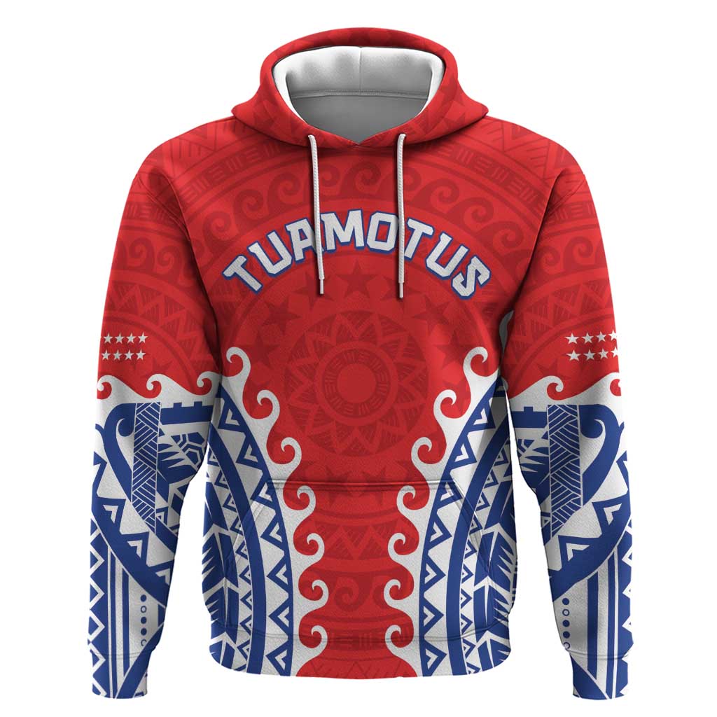 Custom Tuamotu Archipelago Zip Hoodie Polynesian Tribal Tattoo LT05 Pullover Hoodie Red - Polynesian Pride