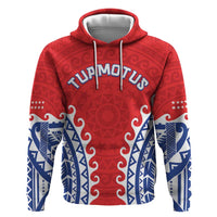Custom Tuamotu Archipelago Zip Hoodie Polynesian Tribal Tattoo LT05 Pullover Hoodie Red - Polynesian Pride