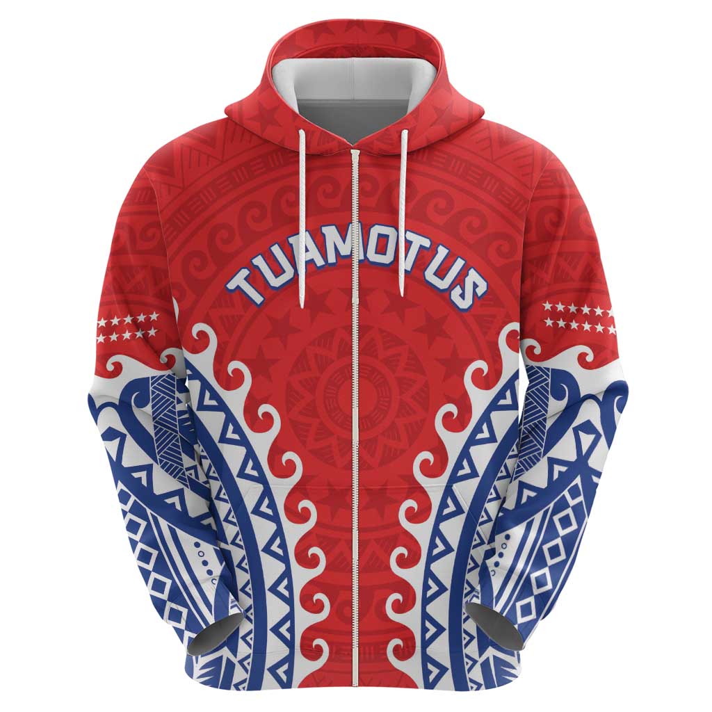 Custom Tuamotu Archipelago Zip Hoodie Polynesian Tribal Tattoo LT05 - Polynesian Pride