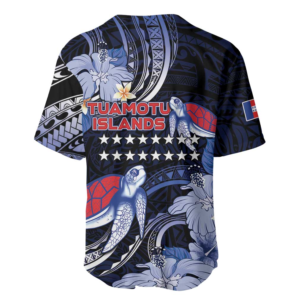 Tuamotu Islands Baseball Jersey Polynesian Pattern With Turtle